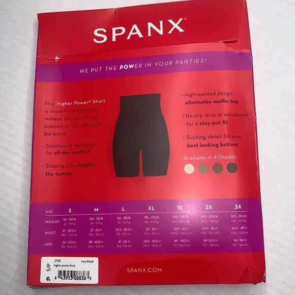 SPANX Higher Power Short. Very Black. Size Small - Picture 5 of 11
